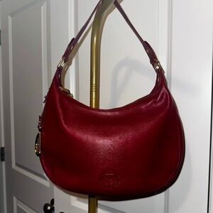 Lauren Ralph Lauren Red Leather Shoulder Bag
